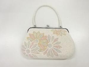 アンティーク　ビーズ花模様バッグ